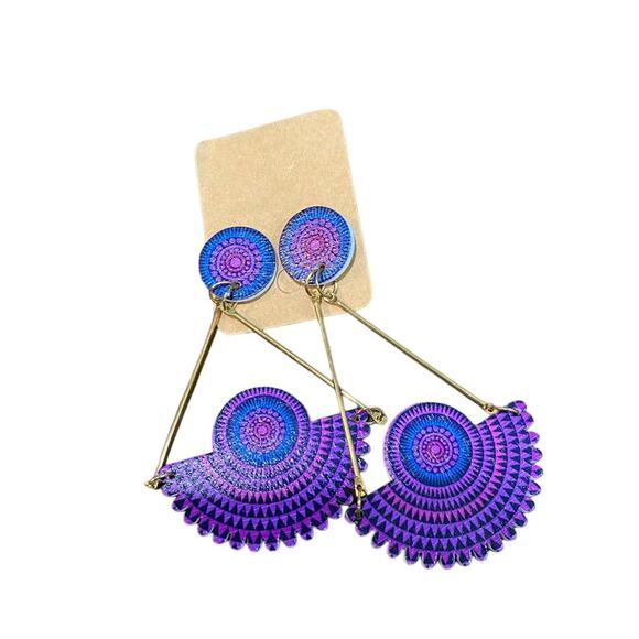 Purple Dangle Earrings NWOT - Picture 1 of 7